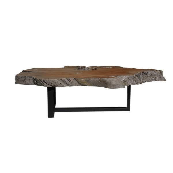 Brown Iron Contemporary Coffee Table 34 x 58 x 4