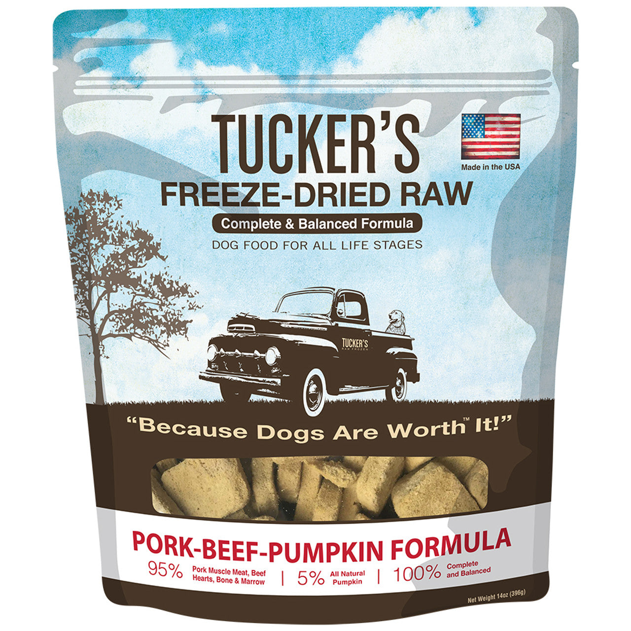 Tucker Freeze-Dried Raw Pork-Beef-Pumpkin Recipe Dog Food;