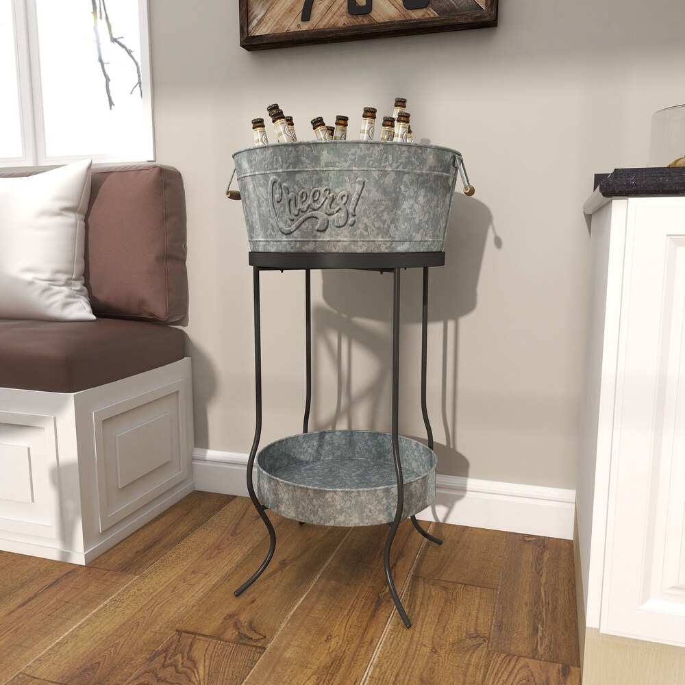 Grey Metal Contemporary Wine Holder 34 x 19 x 19   19 x 19 x 34Round