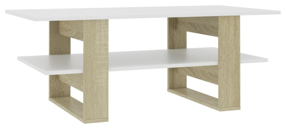 vidaXL Coffee Table High Gloss White Engineered Wood Accent Couch Sofa Table   Transitional   Coffee Tables   by vidaXL LLC  Houzz