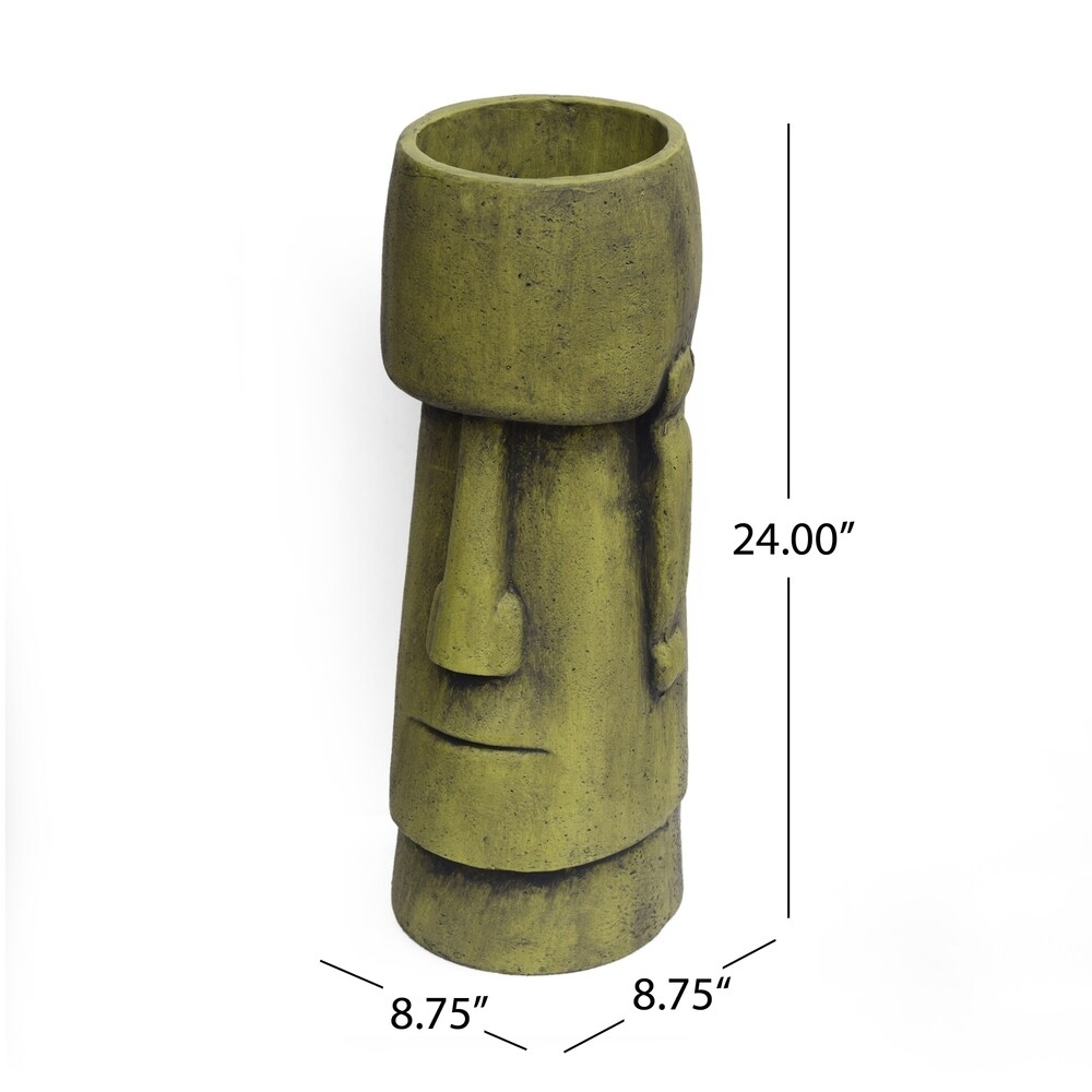 Glacier Outdoor Easter Island Tiki Urn by Christopher Knight Home