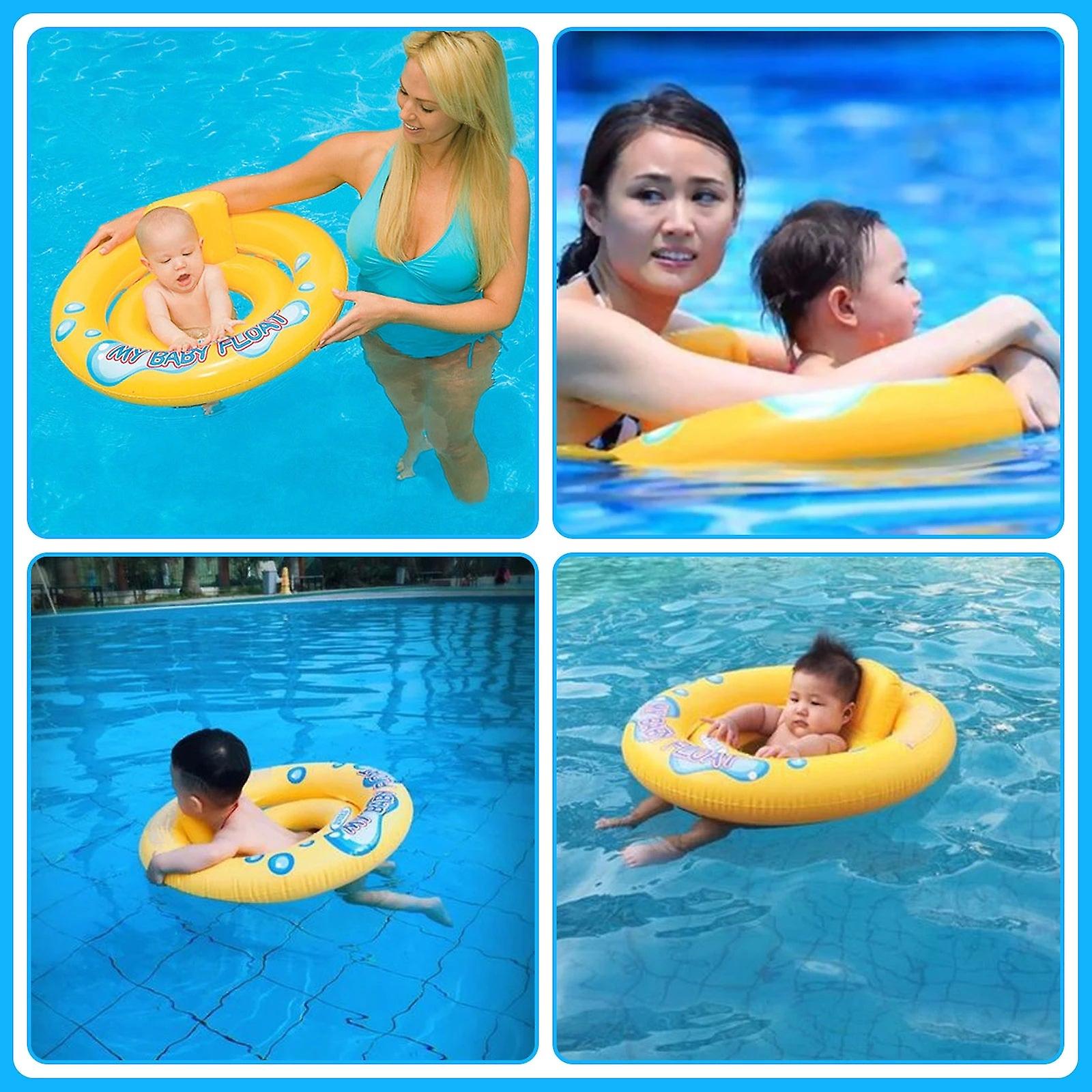 Baby Double-Ring Inflatable Swim Ring Float Seat With Backrest