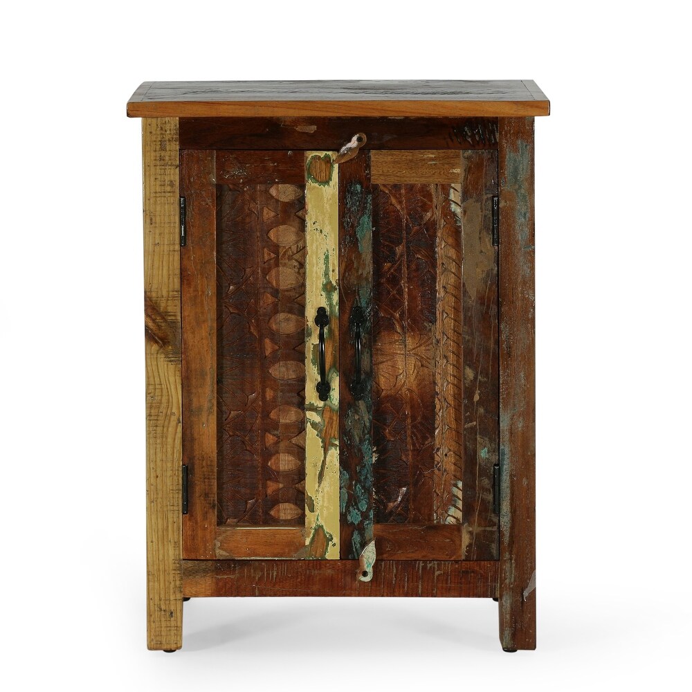 Greenler Boho Handcrafted 2 Door Wood Sideboard by Christopher Knight Home   23.00\