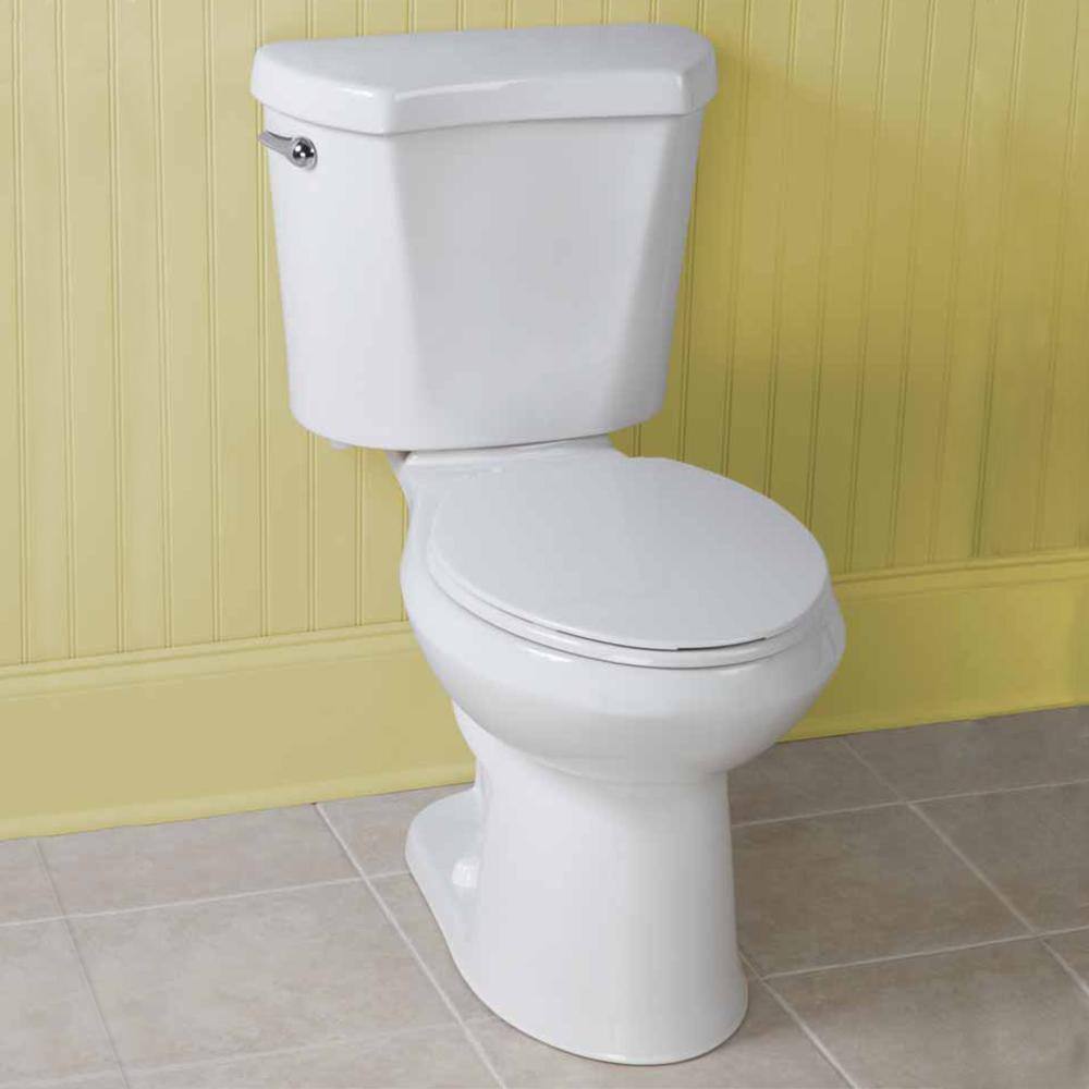 Glacier Bay 10 in. Rough-In 2-piece 1.28 GPF Single Flush Round Front Toilet in White Seat Included N2428R-10