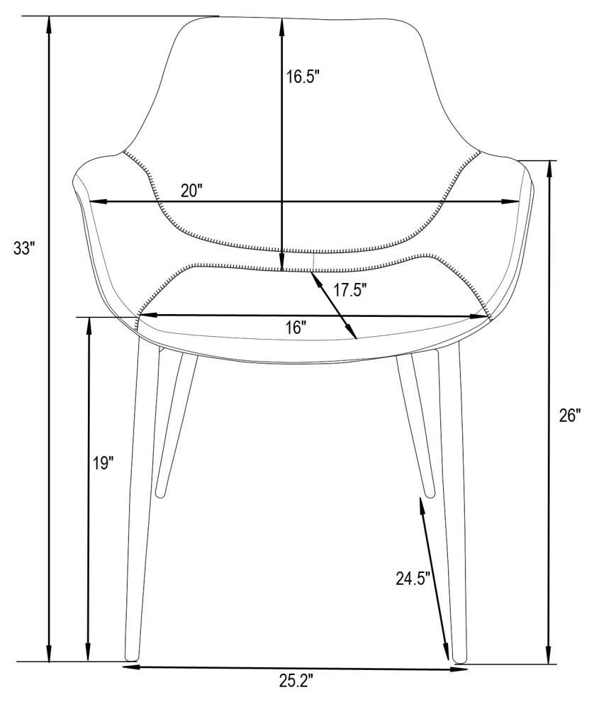 LeisureMod Markley Leather Dining Armchair Gold Legs Set of 4   Midcentury   Dining Chairs   by LeisureMod  Houzz