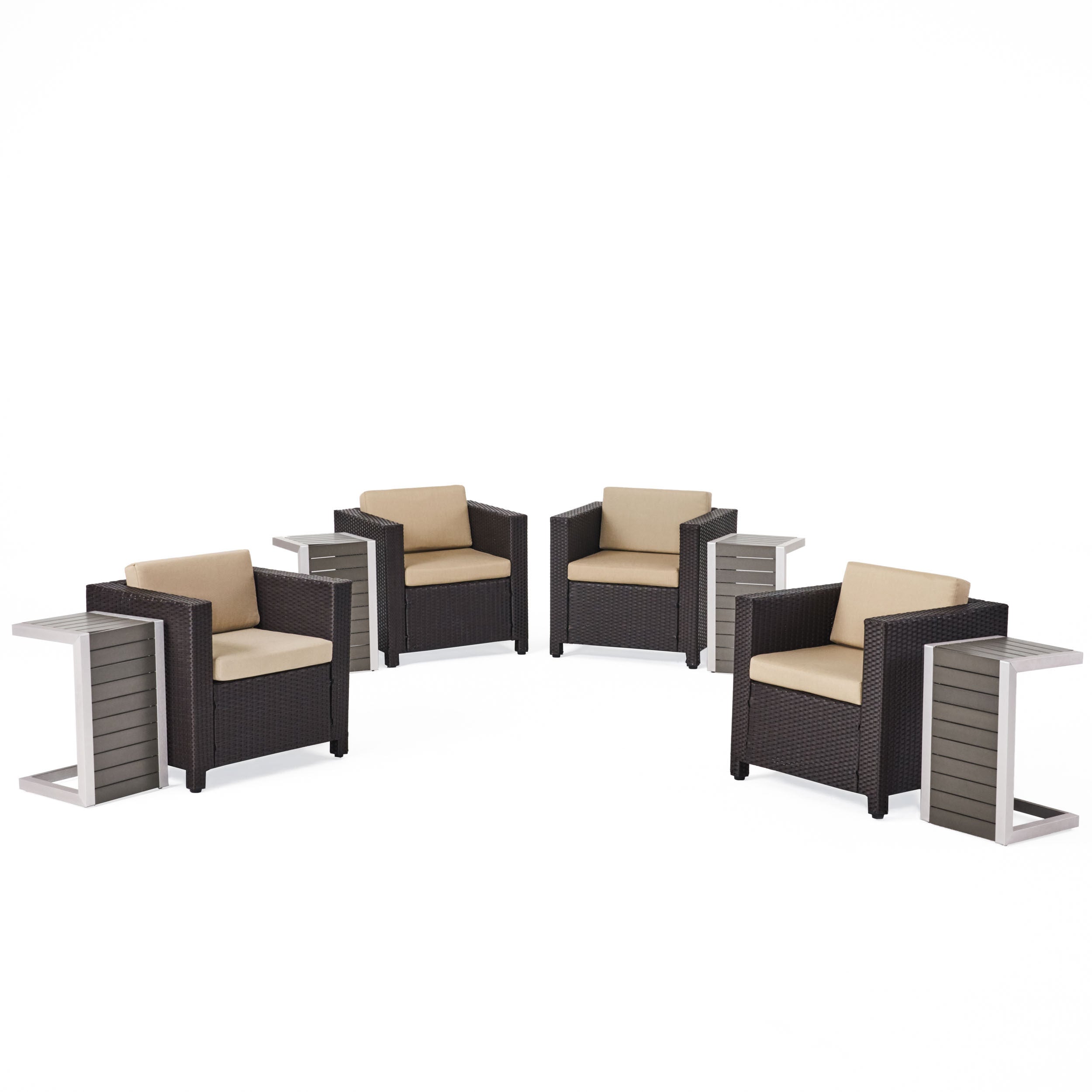 Venice 4-Seater Outdoor Chat Set with Side Tables