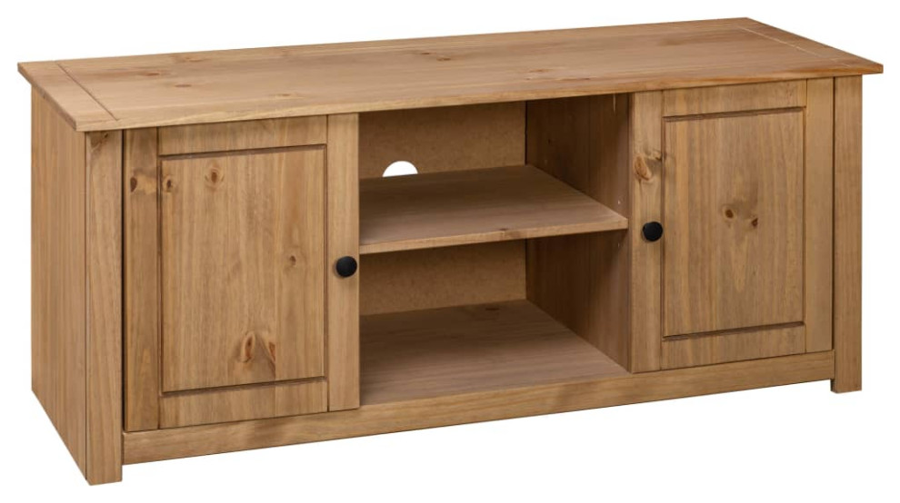 vidaXL TV Stand TV Console Sideboard TV Unit Solid Pine Wood Panama Range   Rustic   Entertainment Centers And Tv Stands   by vidaXL LLC  Houzz
