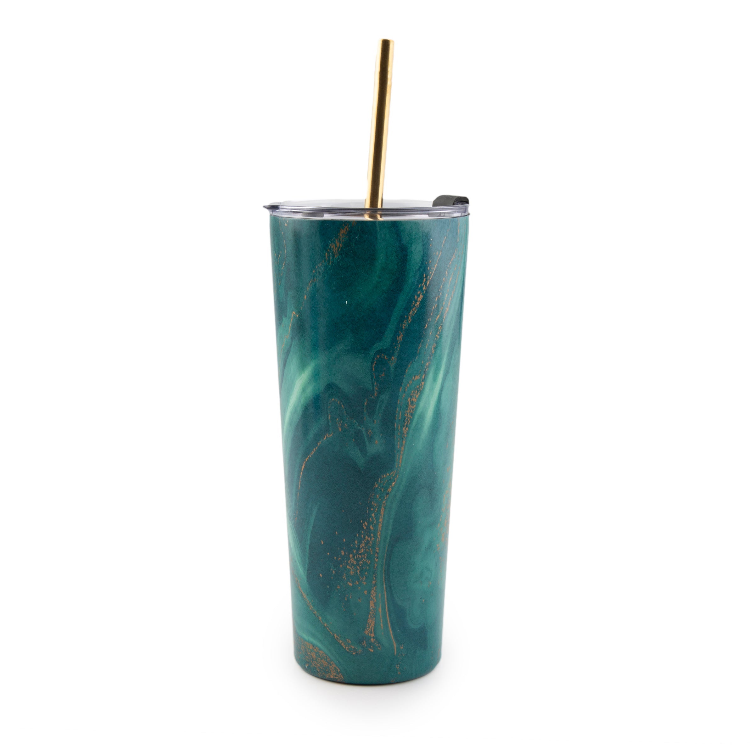 24 Oz Green Geo Insulated Tumblers, Set Of 2