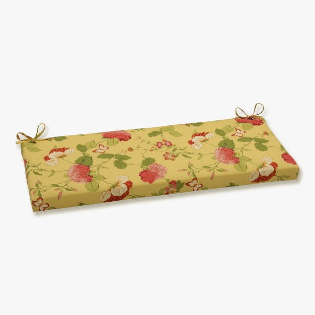 Outdoor Bench Cushion Yellow red Floral Pillow Perfect