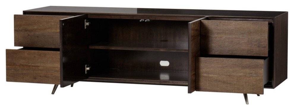 Zelena Media Console 4 Drawer   Midcentury   Entertainment Centers And Tv Stands   by AED Luxury Home Decor  Houzz