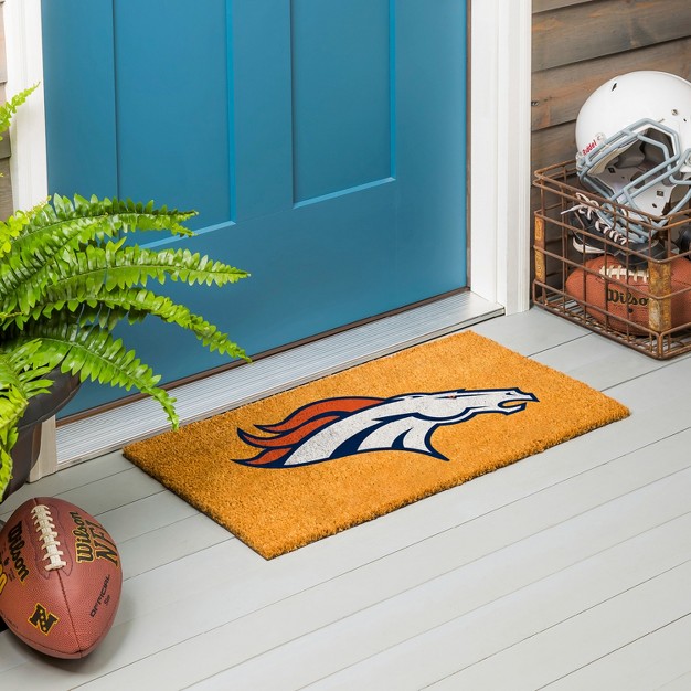 Evergreennfldenver Broncos Logo Natural Coir 28 X 16 Inches Indoor Outdoor Doormat