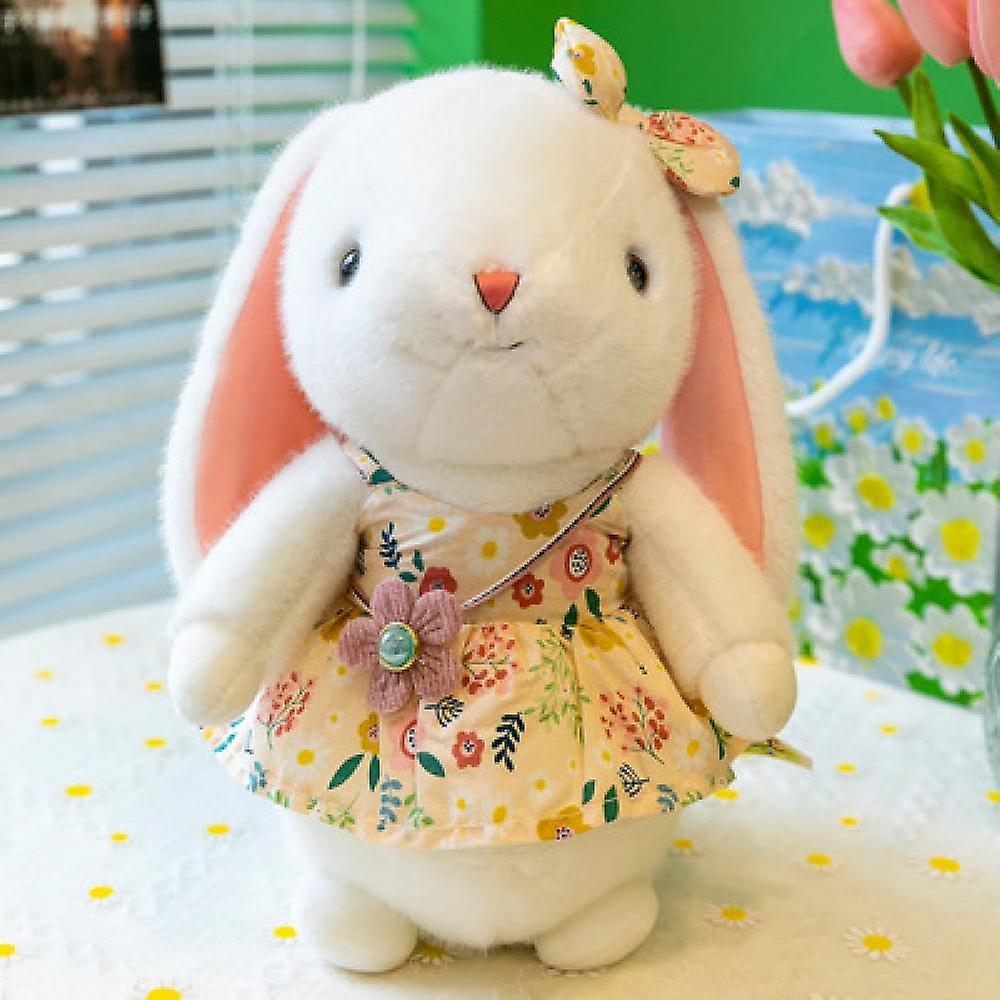 Soft And Cute Plush Rabbit，small Flower Skirt Wearing Bow Rabbit Toys，can Embrace Stuffed Animal Rabbit，washable