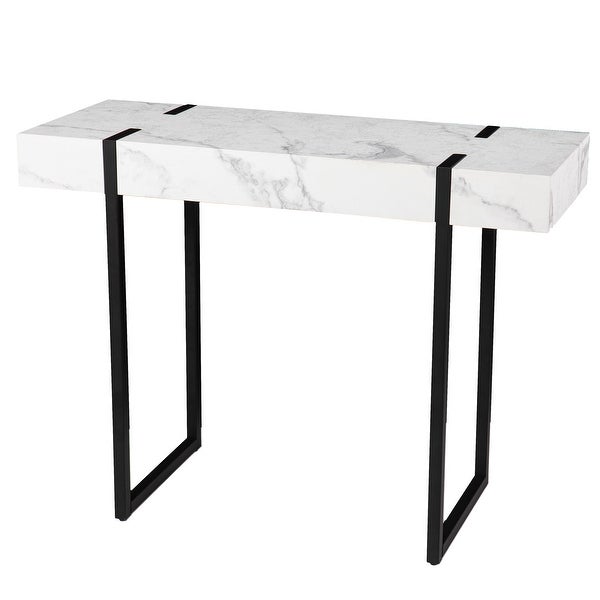 Rahilee Marble Console Table， White