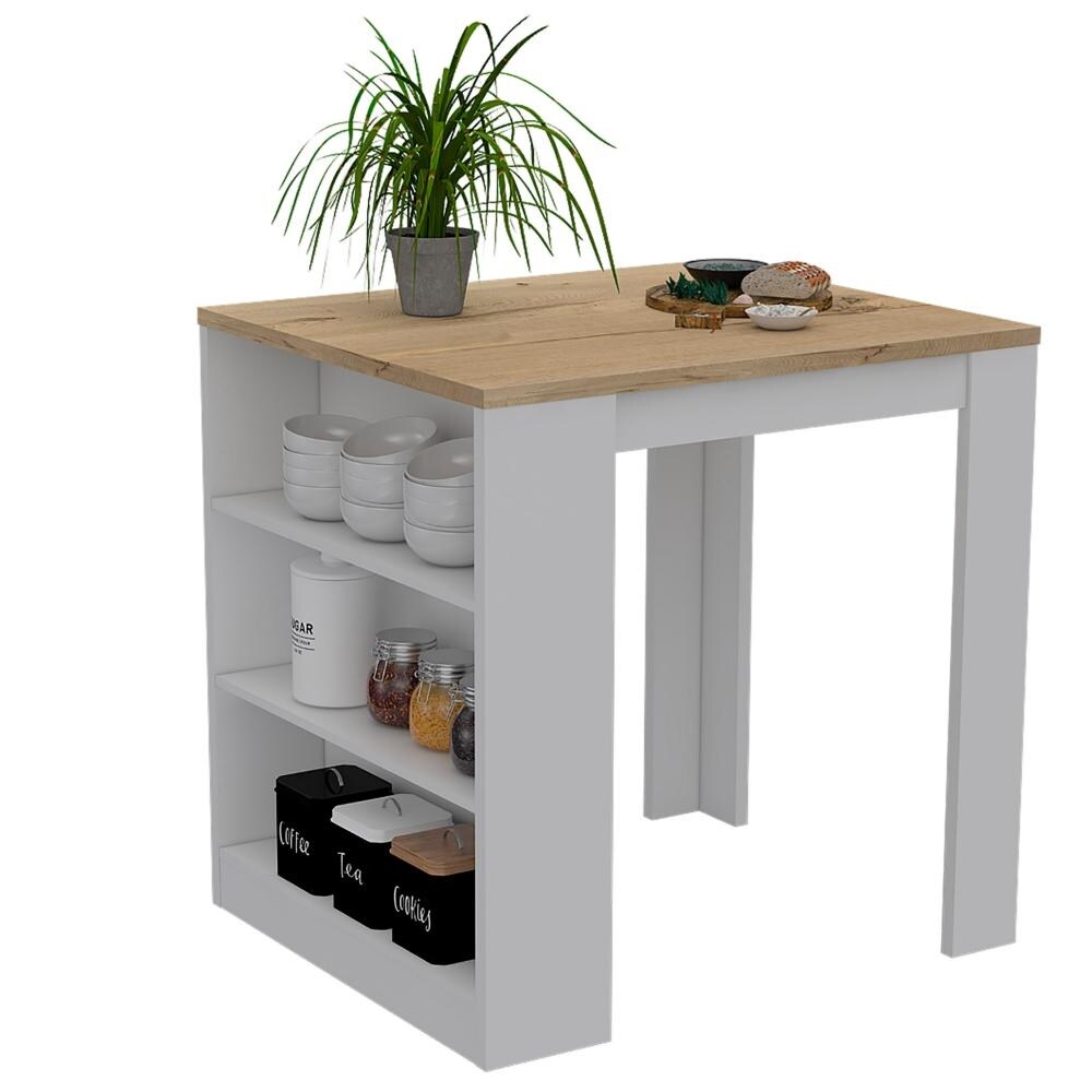 3 Shelf Kitchen Island with Storage Legs