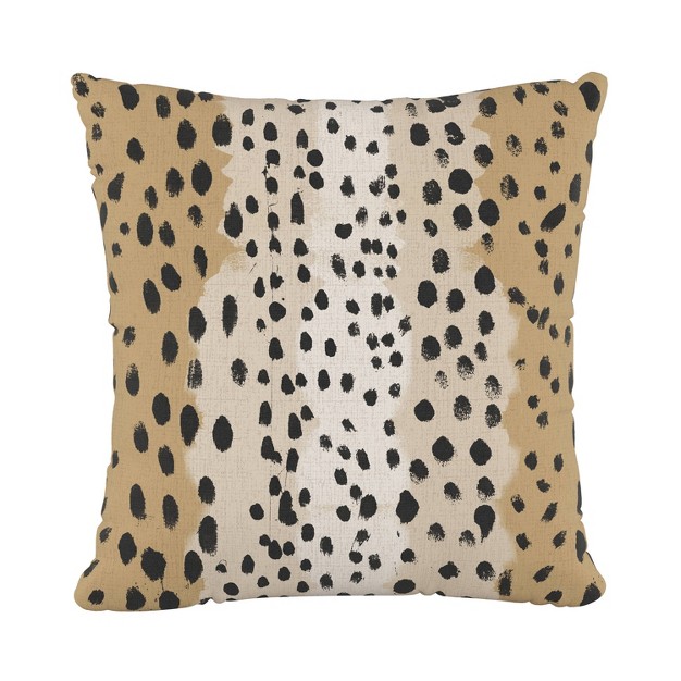 Linen Leopard Square Throw Pillow Skyline Furniture