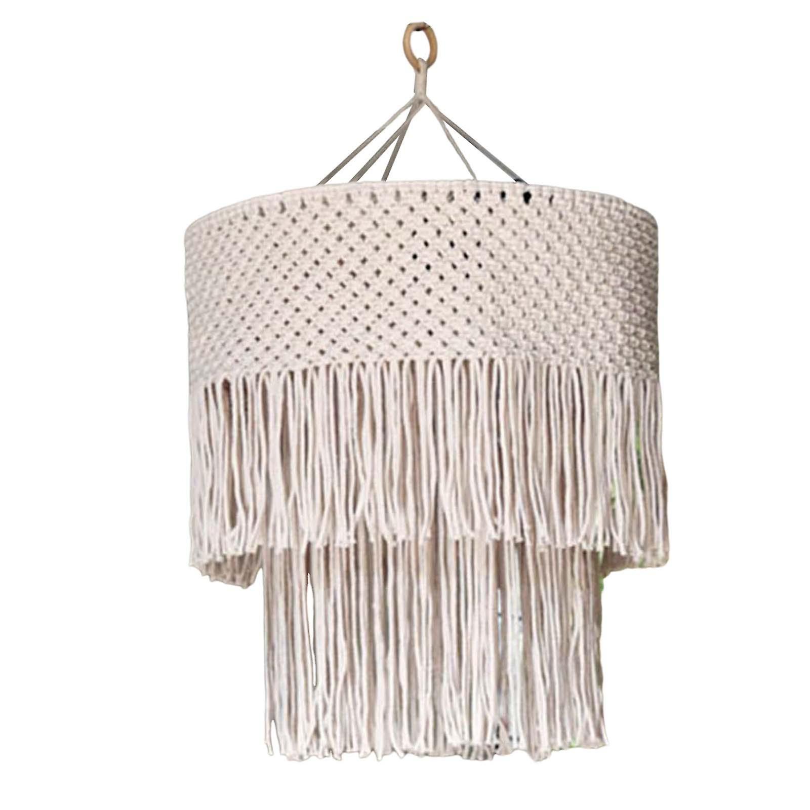 Macrame Lamp Shade Pendant Light Shade Only Tassel Lampshade For Living Room 40cmx50cm