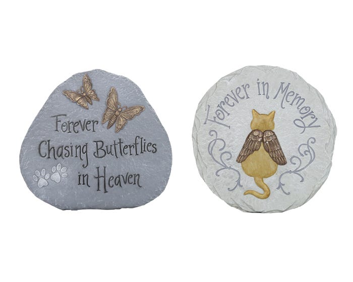 Alpine Assorted Paws to Remember Cat Memorial Stone Décor WQA1052ABB