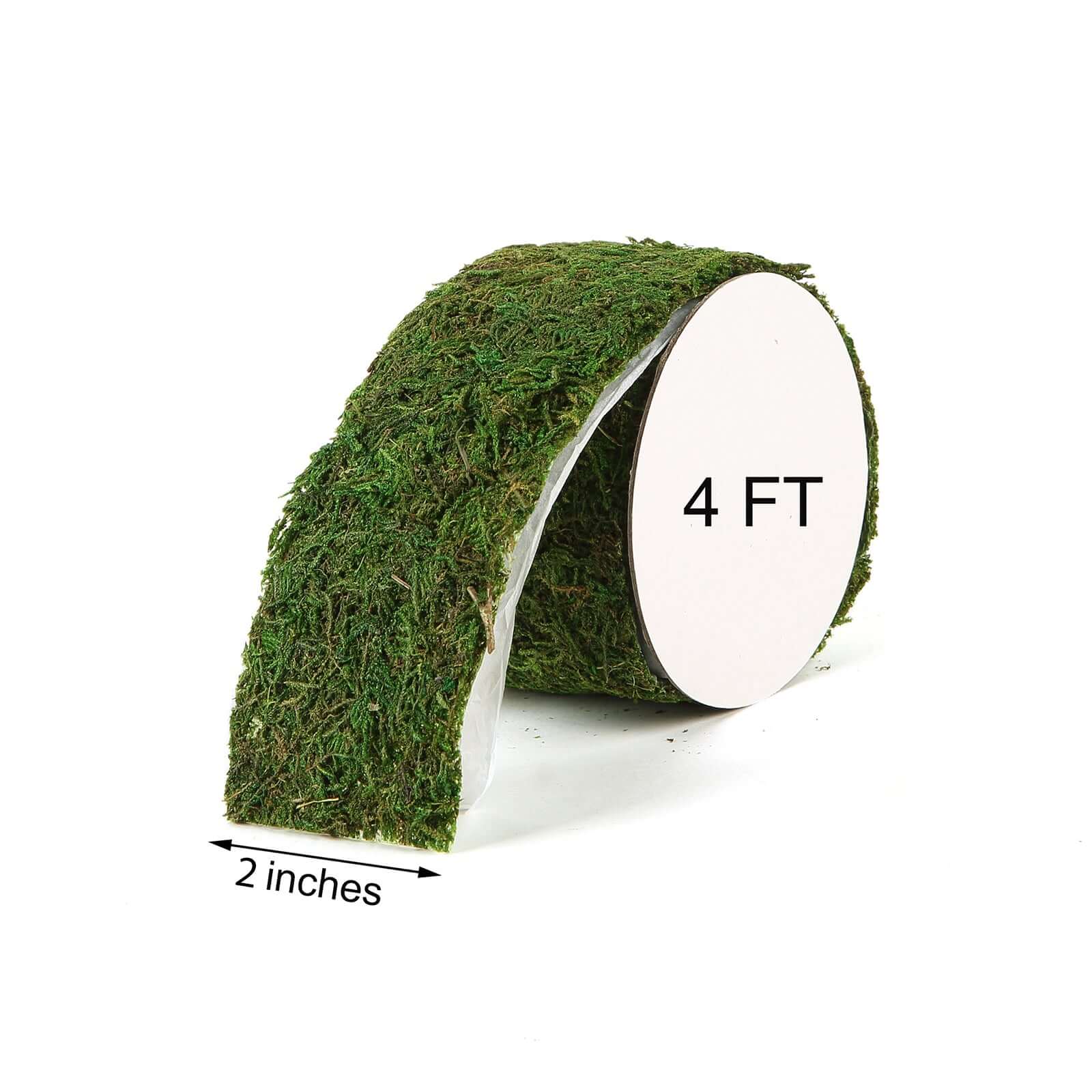 Green Preserved Moss Ribbon Roll, DIY Craft Ribbon 4ft 2