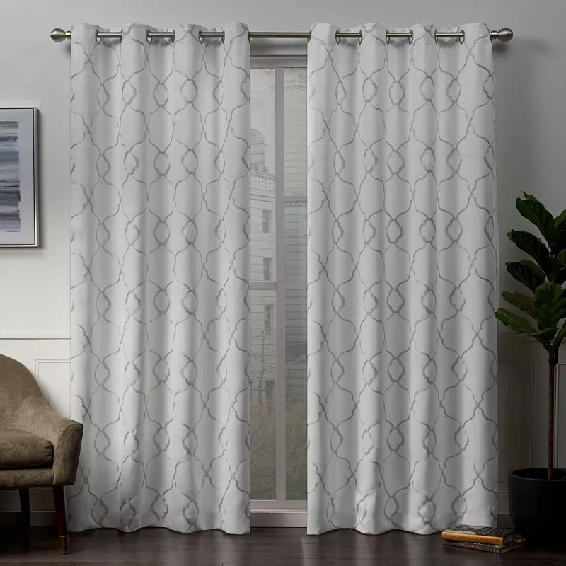 Exclusive Home 2-pack Belmont Embroidered Blackout Grommet Window Curtains