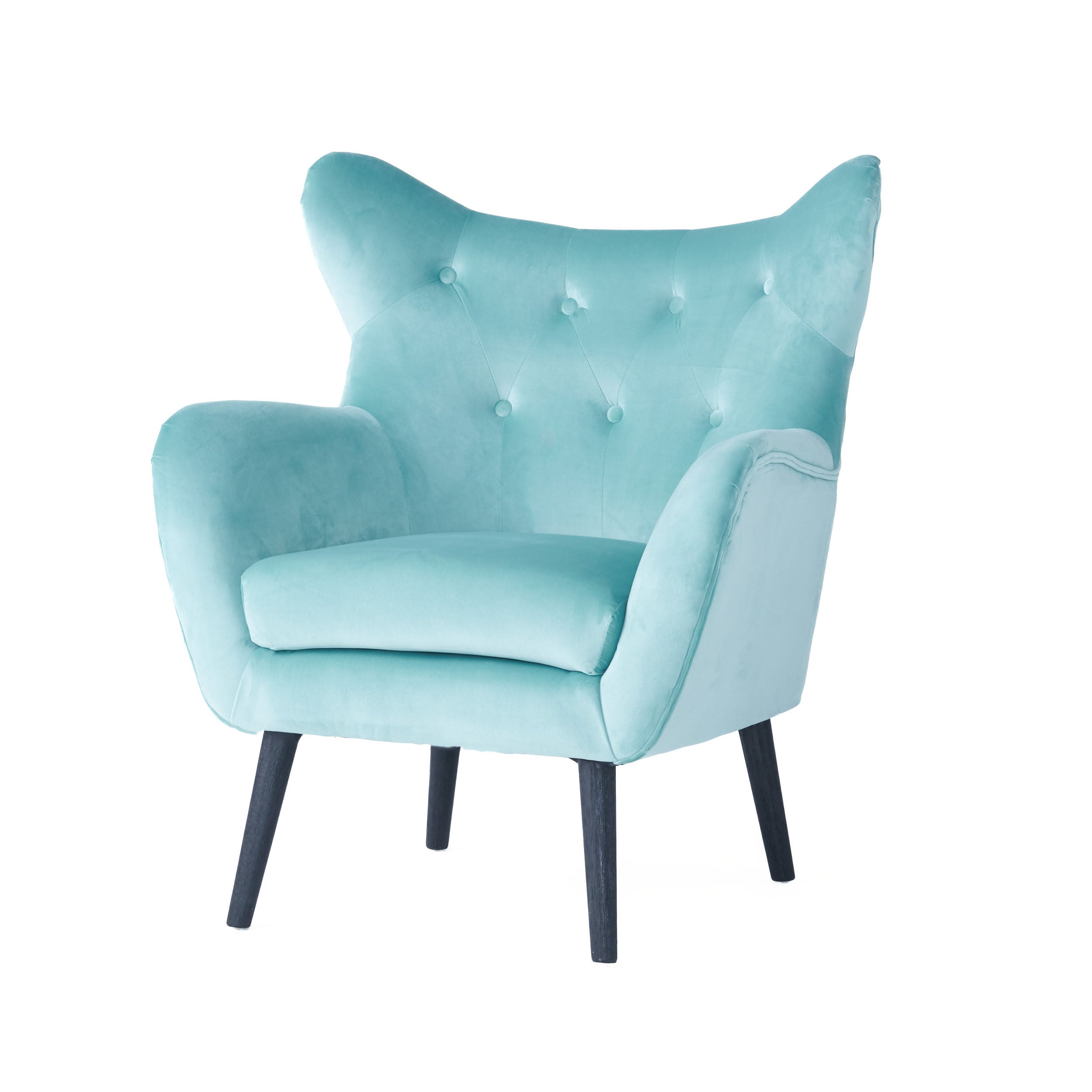 Mae Velvet Tufted Wingback Armchair