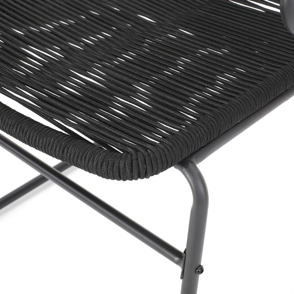 Moonstone Modern Outdoor Rope Weave Chat Set with Side Table by Christopher Knight Home