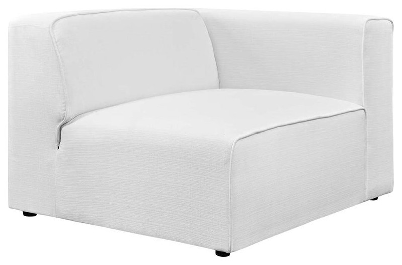 Modway Mingle 5 Piece Modern Fabric Upholstered Corner Sectional in White   Transitional   Sectional Sofas   by Homesquare  Houzz