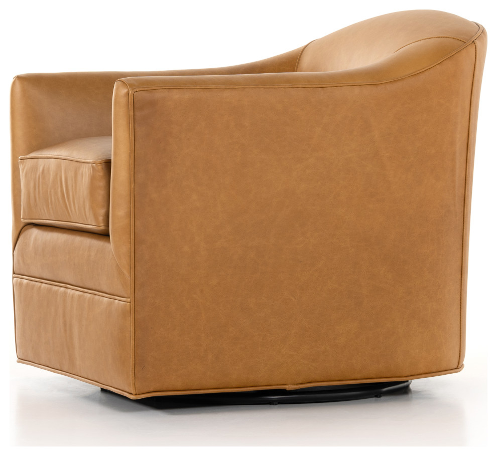 Quinton Swivel Chair Ontario Camel   Contemporary   Armchairs And Accent Chairs   by Four Hands  Houzz