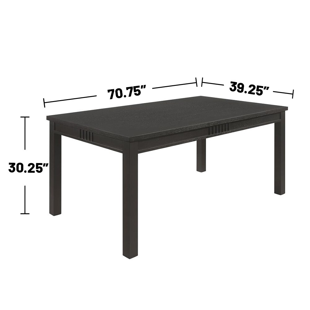 Rectangular Wooden Dining Table in Matte Black