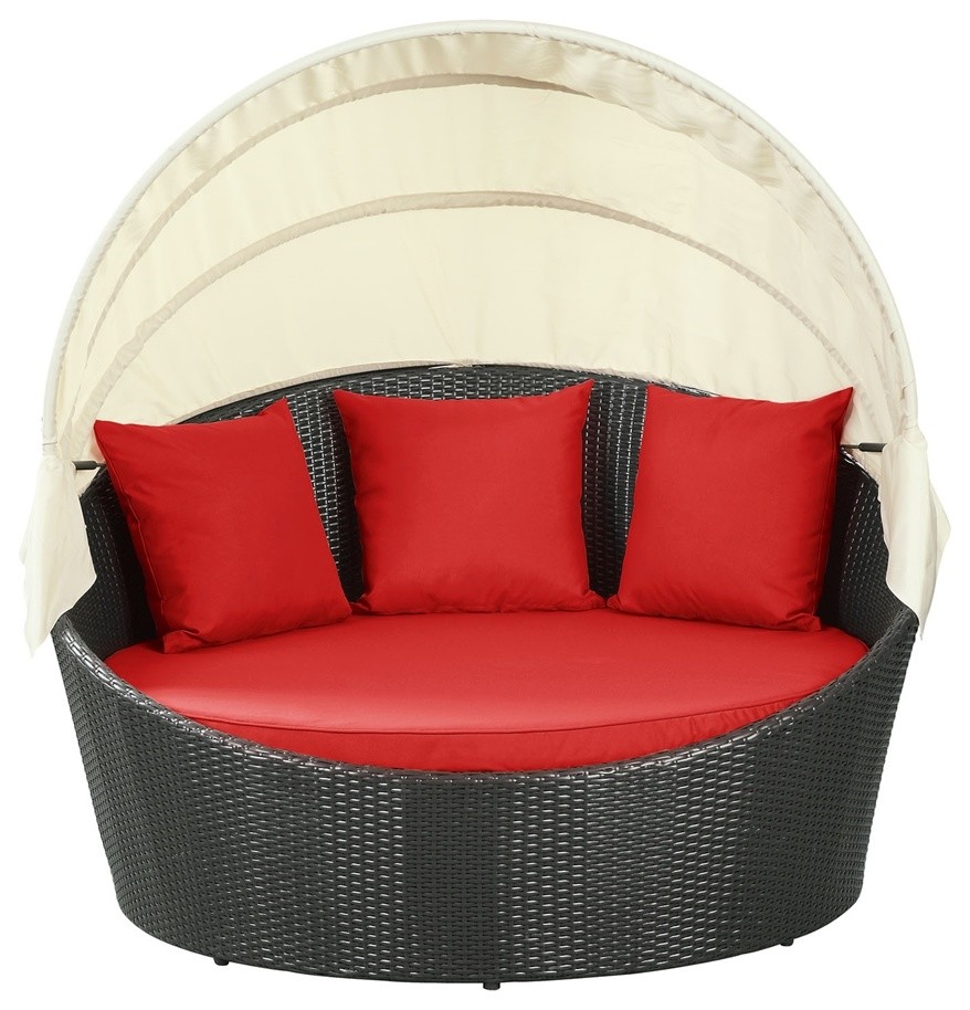 Siesta Canopy Outdoor Patio Daybed   Tropical   Outdoor Chaise Lounges   by Furniture East Inc.  Houzz