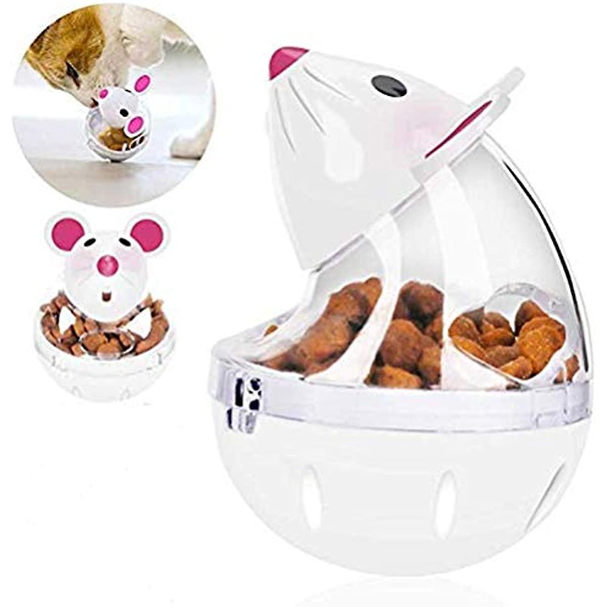 Cat Interactive Toy  Food Dispenser Treat Ball  Cat Food Feeder Indoor Outdoor Cat Feeding Toys Transparent Mice Food Tumbler Pet Interactive Toy Puzz