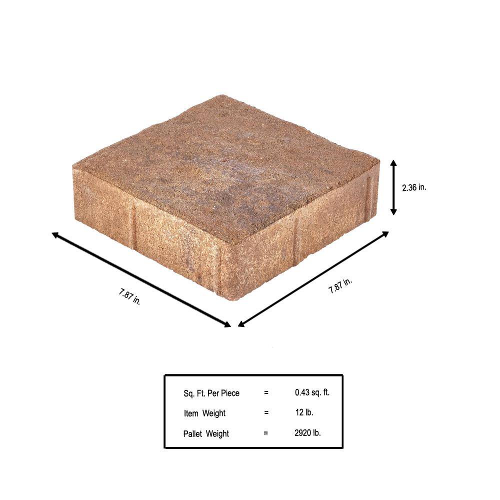 Pavestone Valenda Medium 7.75 in. x 7.75 in. x 2.25 in. Three Tone Brown Concrete Paver (240 Pcs.  103 Sq. ft.  Pallet) 11014417
