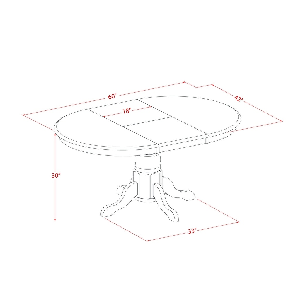 East West Furniture Dining Set Includes an Oval Dining Room Table and Kitchen Chairs  Black   Cherry(Pieces Option)