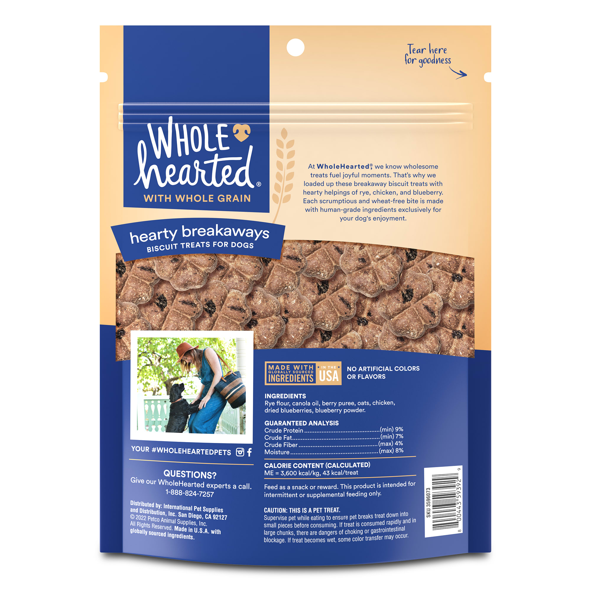 WholeHearted Chicken + Blueberry Biscuits for Dogs， 10 oz.