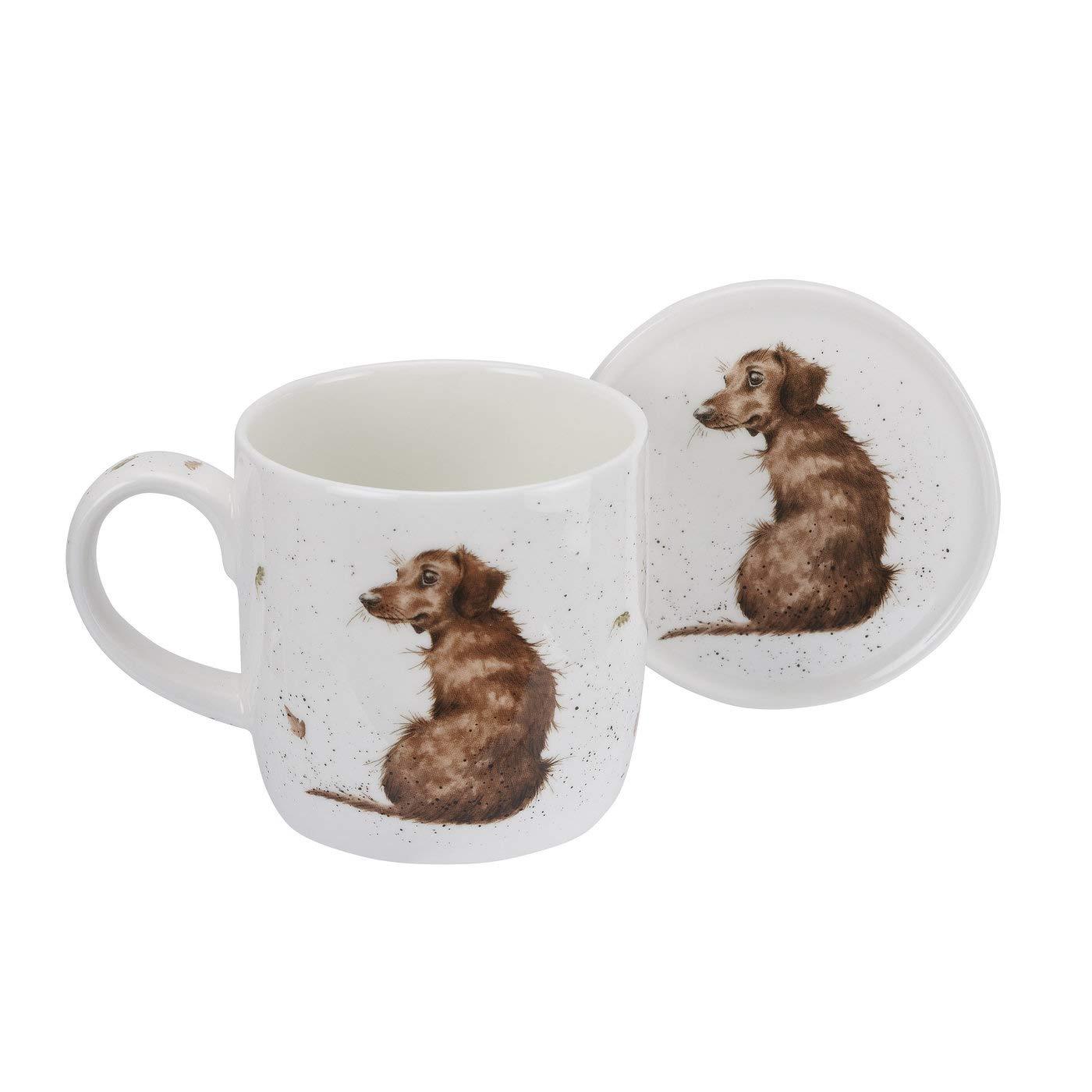 Royal Worcester Wrendale Designs Hello Sausage Mug and Coaster Set