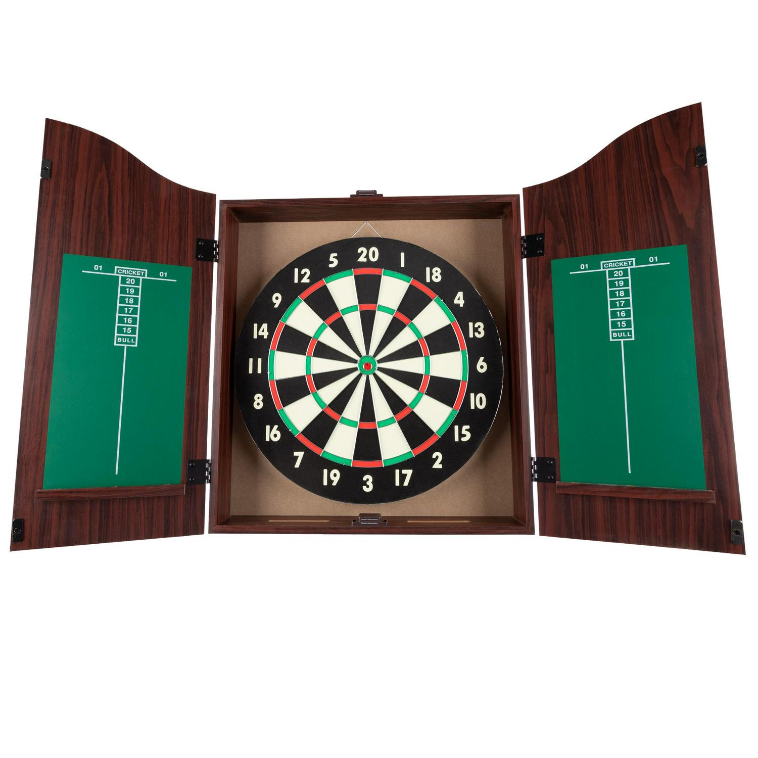 Dart Board Cabinet Set 8211 SteelTip Dart Board Adult Game Bar Set for Room Decor Man Caves and Backyard Games 8211 by Trademark Games  Crowdfused