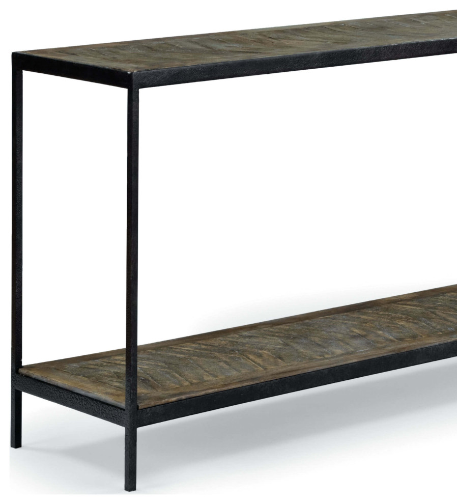 Herringbone Console Table   Industrial   Console Tables   by HedgeApple  Houzz