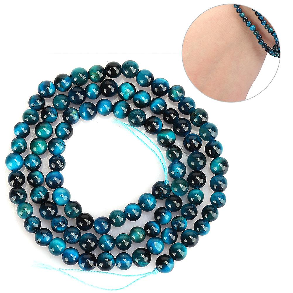 Natural Stone Blue Tiger Eye Round Beads Diy Jewelry Bracelet Making Accessory4mm 92pcs Beads