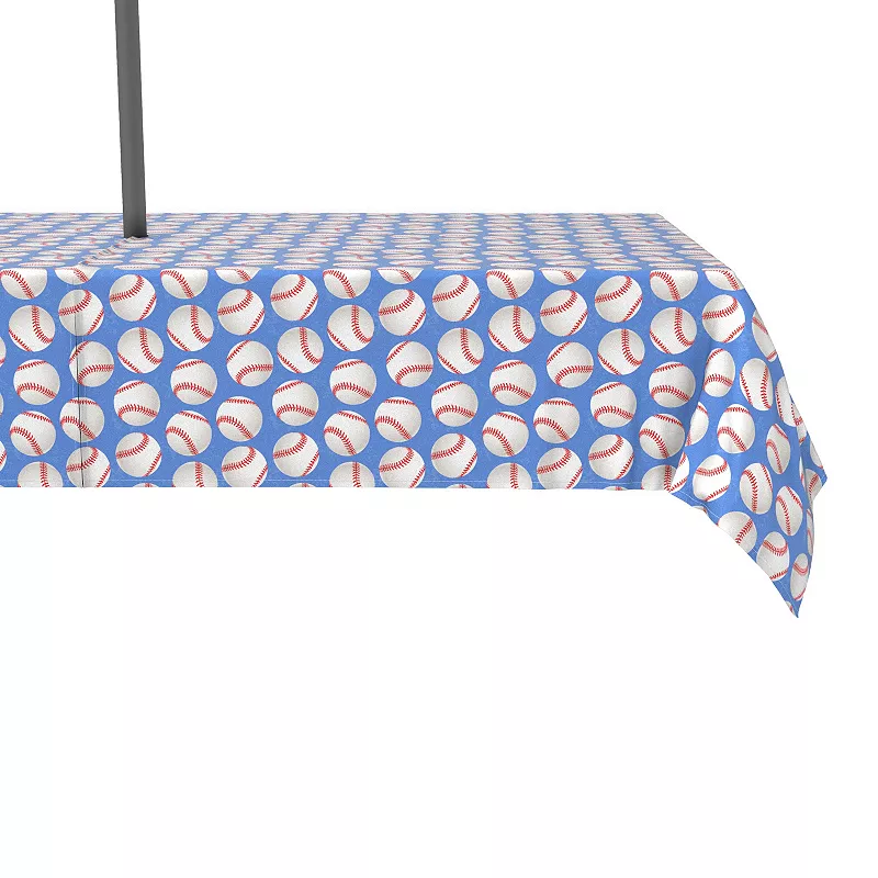 Water Repellent， Outdoor， 100% Polyester， 60x104， Baseballs Blue