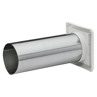 Louvered 4 in. White Hood with Air Tight Pipe Dryer Vent ATSVHAW412