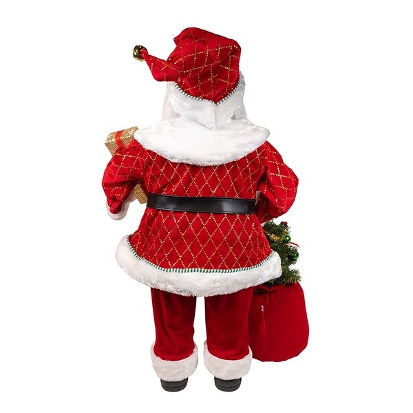 Kurt Adler 36Inch Kringles BatteryOperated Santa With Bag and Tree