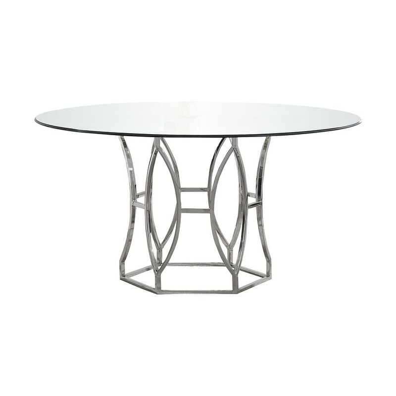 Best Master Furniture Gunnar Stainless Steel Round Dining Table (2 Colors)