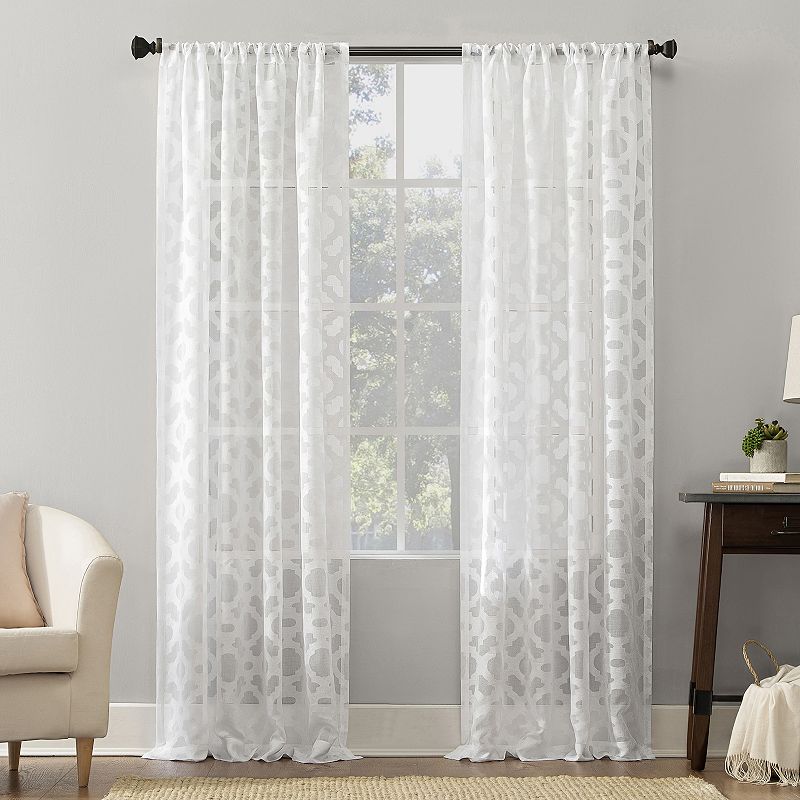 No. 918 Yvette Trellis Jacquard Sheer Rod Pocket Window Curtain