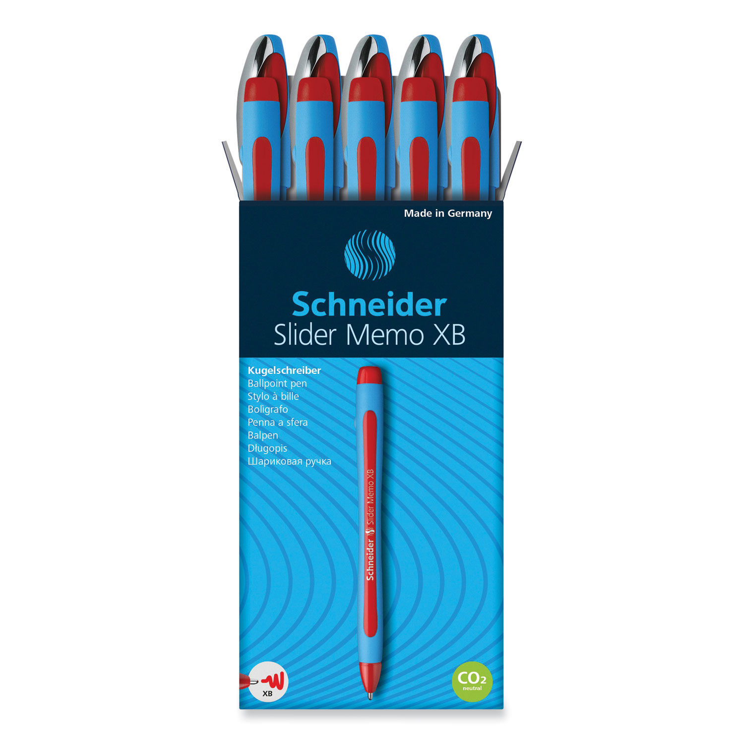 Slider Memo XB Ballpoint Pen by Schneiderandreg; RED150202