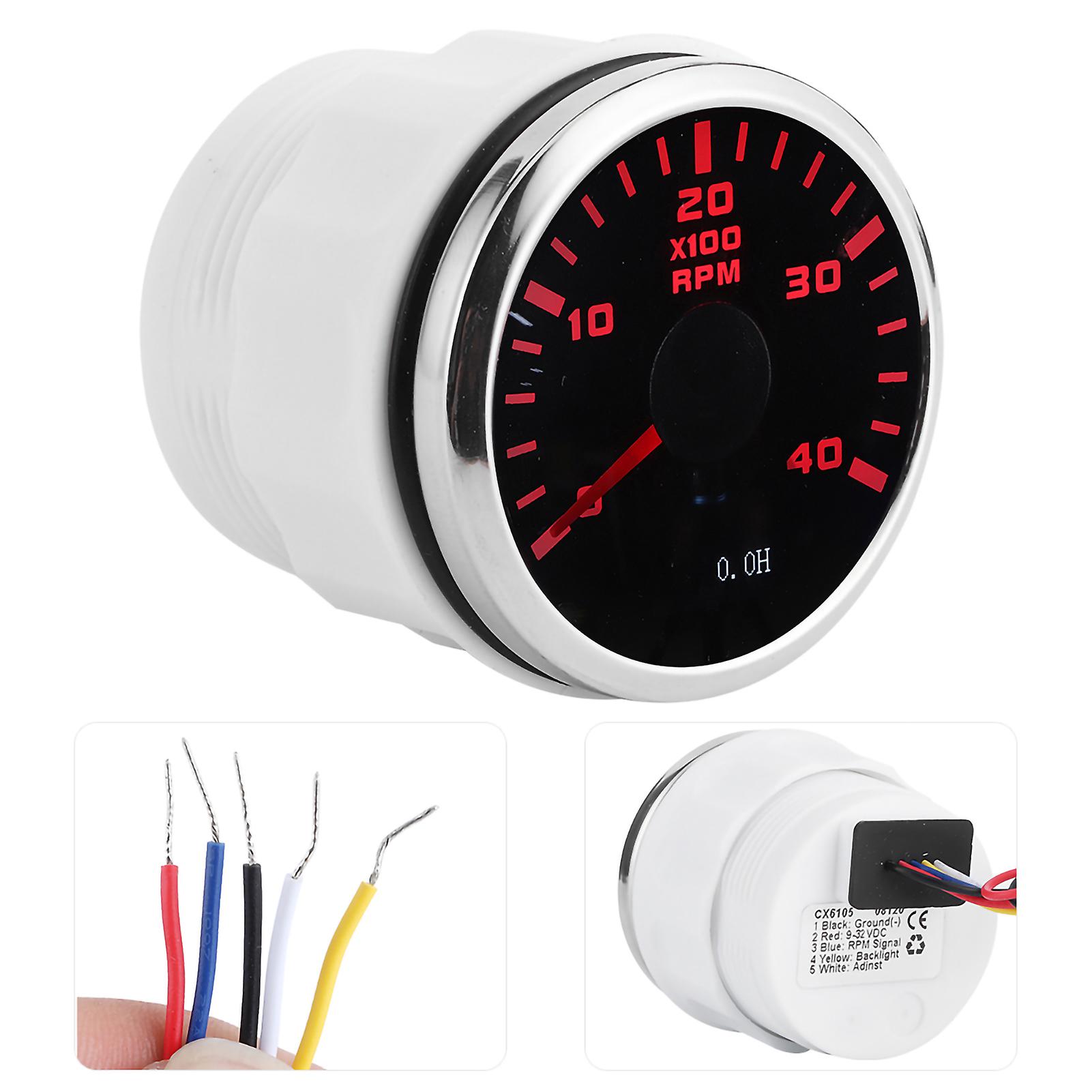 Digital Tachometer Gauge 52mm 4k Rpm Lcd Hour Display Meter Waterproof For Car Yachts Motorcycle