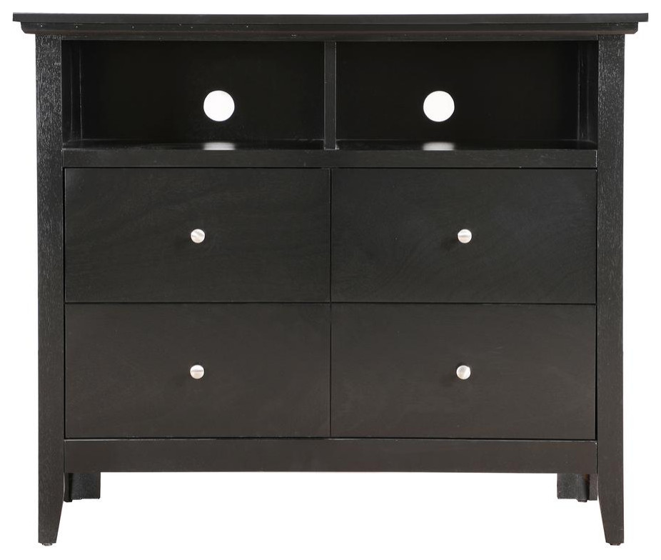 Hammond Black 4 Drawer Chest of Drawers (42 in L. X 18 in W. X 36 in H.)   Transitional   Entertainment Centers And Tv Stands   by Makers  Houzz