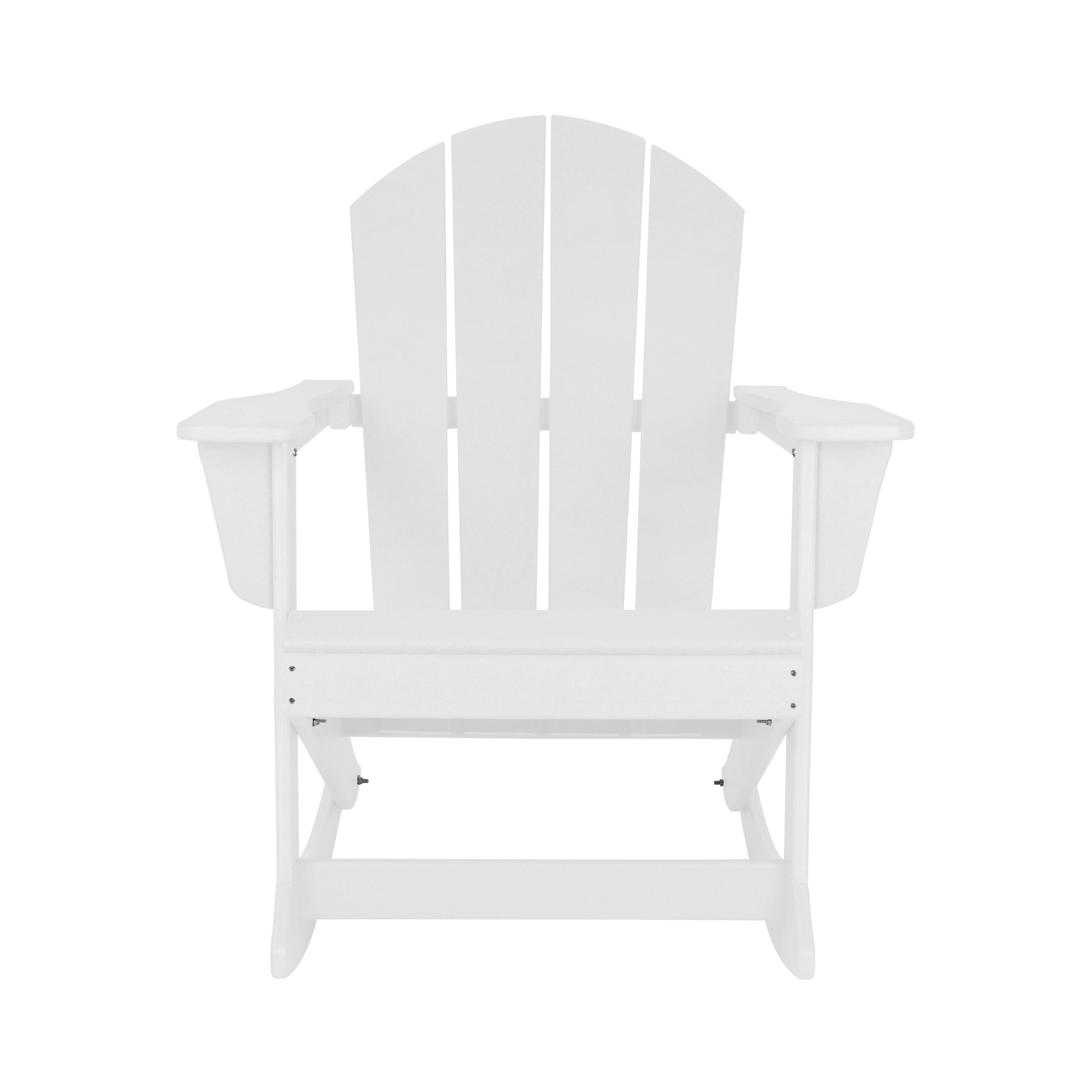 GARDEN Plastic Adirondack Rocking Chair for Outdoor Patio Porch Seating, White