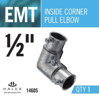 Halex 12 in. Electrical Metallic Tube Inside Corner Pull Elbow 14605