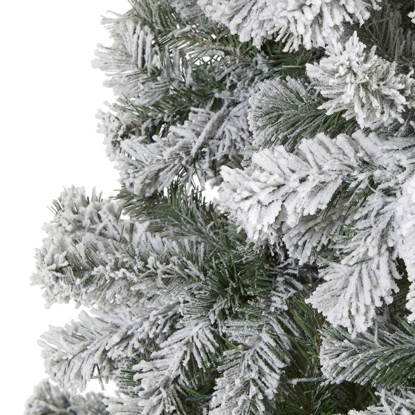 8' Flocked West Virginia Fir Christmas Tree