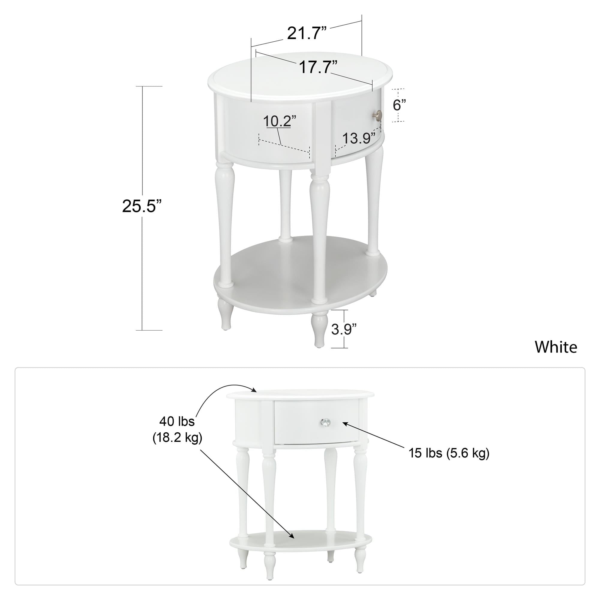 Little Seeds Rowan Valley Laren Oval Nightstand, White