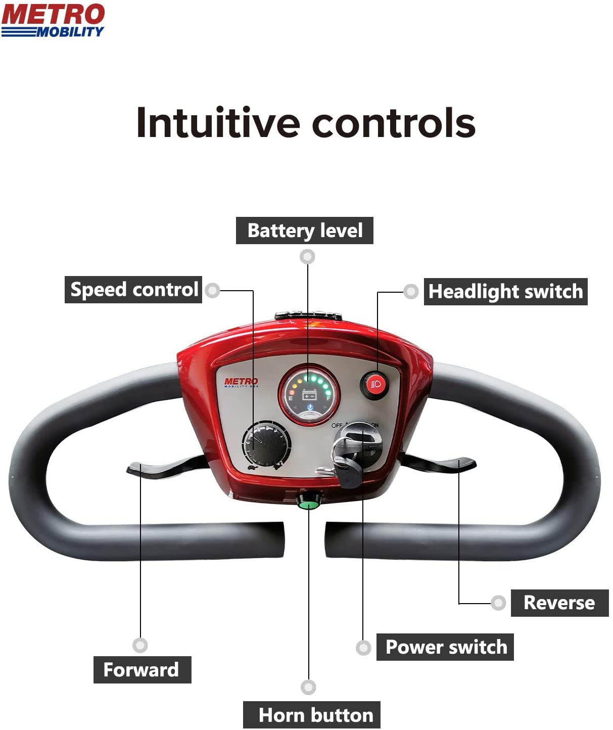 Leadzm Fold Mobility Scooter For Senior 4 Wheel Mobility Scooter Red